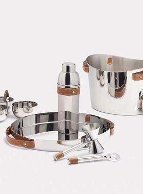 高级感轻奢样板间冰桶花器插花器托盘摆件酒店大堂客厅玄关饰品