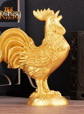厂家直销金鸡摆件树脂仿铜鸡公鸡摆设十二生肖鸡