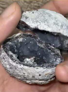 摩洛哥晶洞戒指盒水晶玛瑙手工DIY水晶首饰盒情人节表白礼物收纳