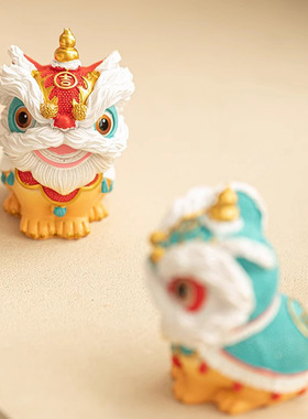 新中式醒狮招财茶宠摆件