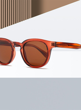 日本品质窄框板材脚太阳镜高级感女时尚出游防晒简约椭圆TR框偏光