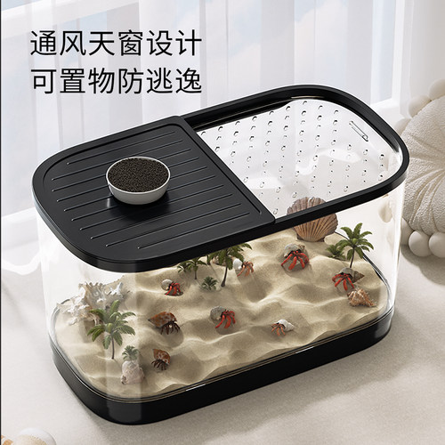 寄居蟹饲养箱小型豪华别墅螃蟹相守蟹专用生态龟缸爬台养乌龟套装 - 图1