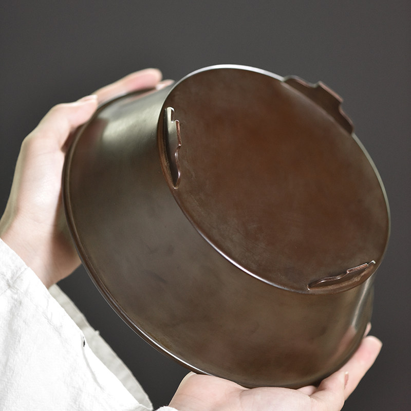 复古铜茶洗缸大号水盂功夫笔洗茶具盆配H件黄铜中式家用茶杯洗茶,淘宝优惠券,粉丝福利购,淘宝优惠卷