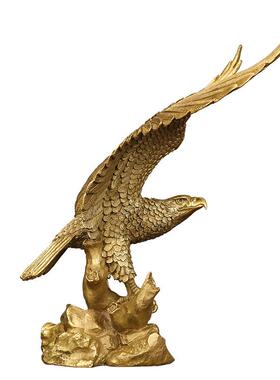 黄铜铸造大鹏展翅老鹰黄铜定制工艺品摆件（定制内容祥询客服）