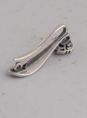 网红- S925银复古麒麟喜鹊登枝银如意压襟挂钩 diy编绳饰品配件