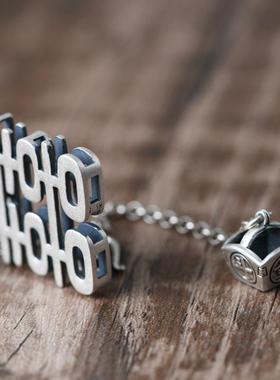 网红925银秋冬毛衣链女款中式民族风双喜字简约长款银套链