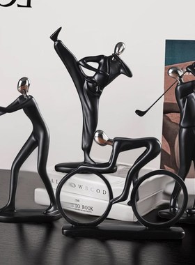 运动人物创意桌面摆件客厅酒柜办公室H展示柜装饰品电视柜玄关摆