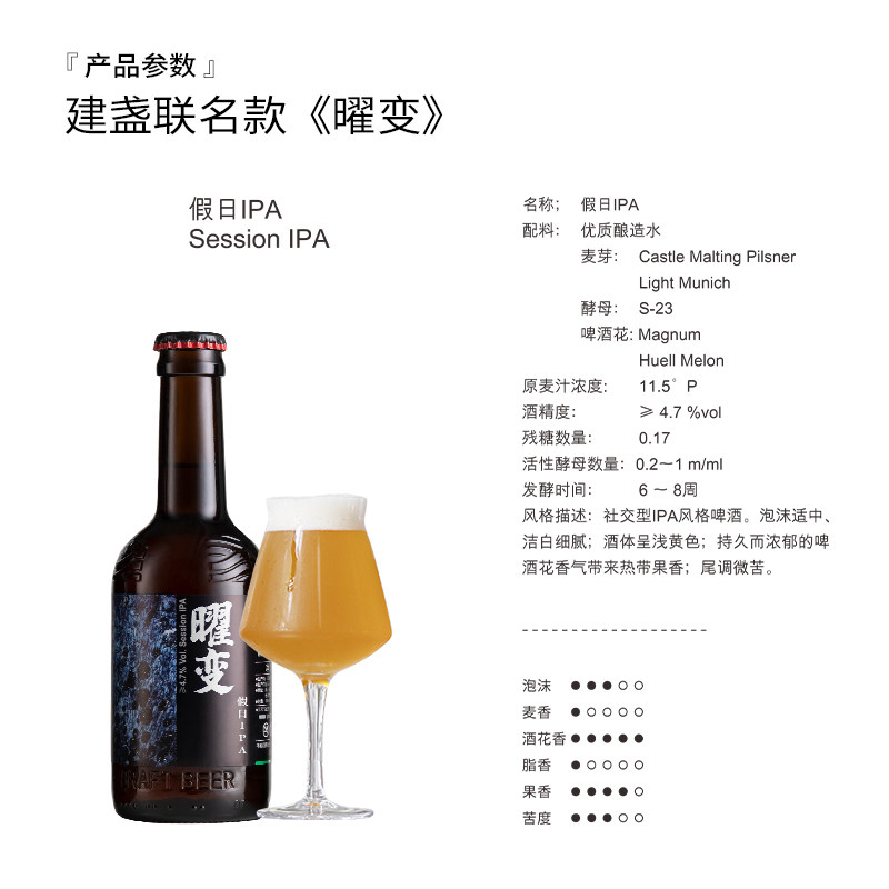 厚浪假日IPA11.5°P艾尔精酿啤酒330ml*6瓶鲜啤原浆啤酒整箱装