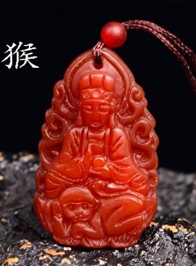 速发红玉髓十二生肖守护神八大生肖守护神挂件吊坠男款