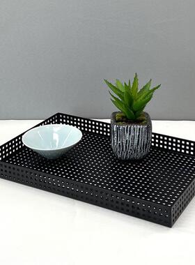 北现样代简约欧式欧黑色金属网格YES托软盘摆件板房售楼处装饰品