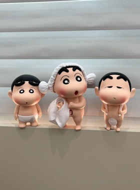 浴室蜡笔小新摆件桌面装饰