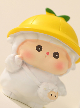 小羊乖乖迷你摆件可爱办公桌摆件