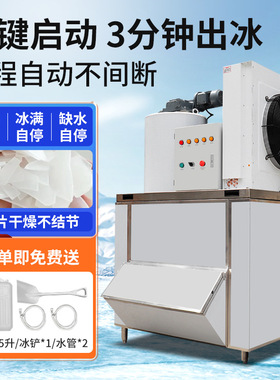 片冰机商用大产量500公斤300Kg海鲜火锅店超市鳞片工业大型制冰机