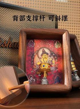 藏HCS式唐卡神小玄相框摆件装裱桌面客厅财关装饰迁画摆台乔开业