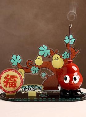 福气葫芦香插趣味250519葫工位摆件情稳神定器创小众装饰品礼物绪