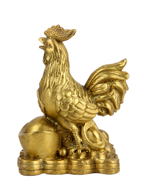 速发朴 器寸钱金铜元宝鸡摆件