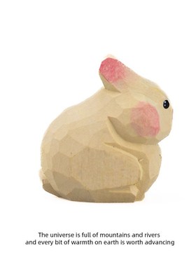 速发就一分钟!没事做买个小兔子放桌件上木人桌面摆子扣送雕创意