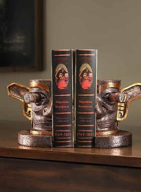 速发古中式仿新书创意书挡摆件家居客厅书房堆立办公室装饰品