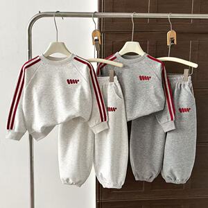 儿童棉卫衣套装男童女童春秋季外穿时尚运动中大童韩版休闲两件套