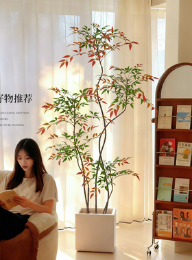 仿真彩色南天竹室内装饰植物摆件