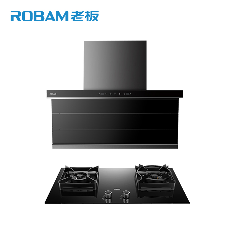 [超级新品小黑翼]老板D1顶侧双吸抽油烟机燃气灶具套装烟灶套餐