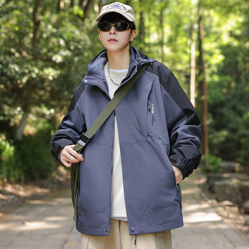JEEP SPIRIT吉冲锋衣男款春秋季户外休闲登山服运动工装夹克外套