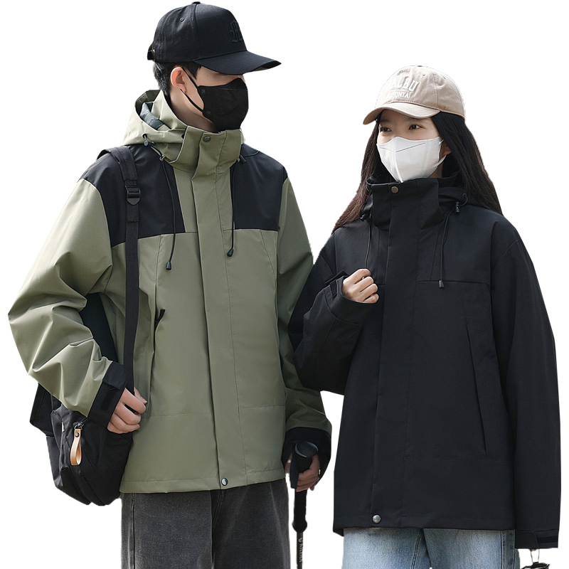 JEEP SPIRIT吉普春秋款冲锋衣男女三合一户外登山服外套情侣夹克