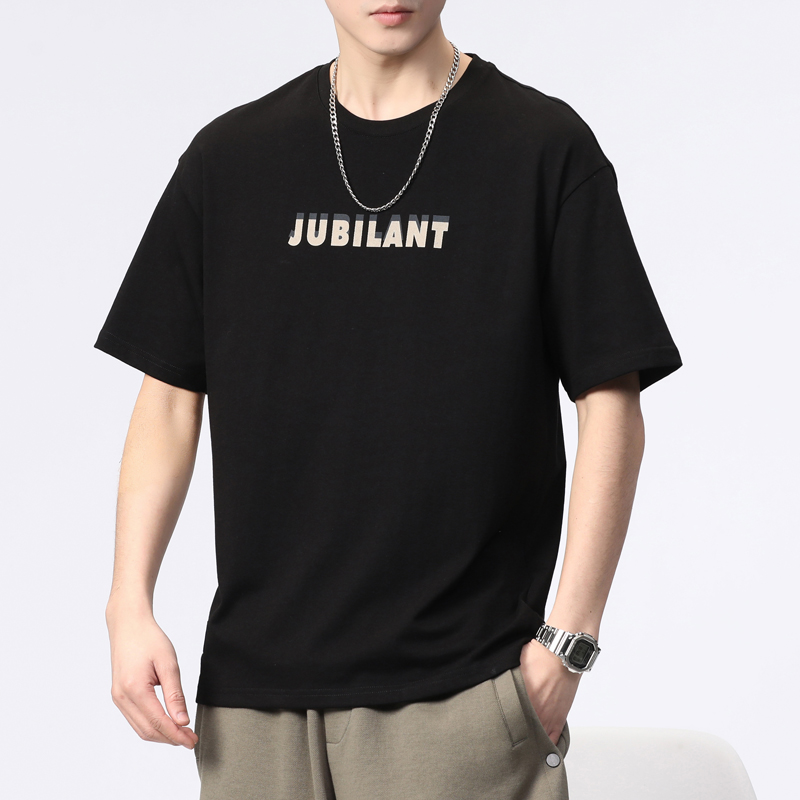 JEEP SPIRIT吉普美式重磅短袖T恤男士夏季纯棉体恤宽松休闲上衣服
