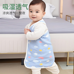 夏季宝宝睡觉纯棉泡泡纱护肚子神器