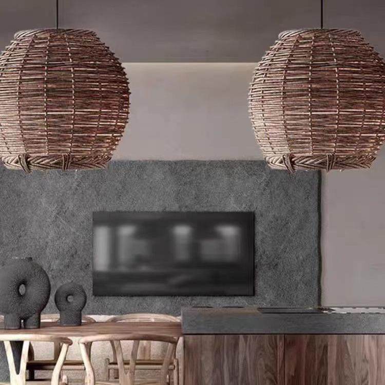 侘寂风吊灯复古田园风餐厅客厅卧室火锅店民宿藤编装饰灯具,淘宝优惠券,粉丝福利购,淘宝优惠卷
