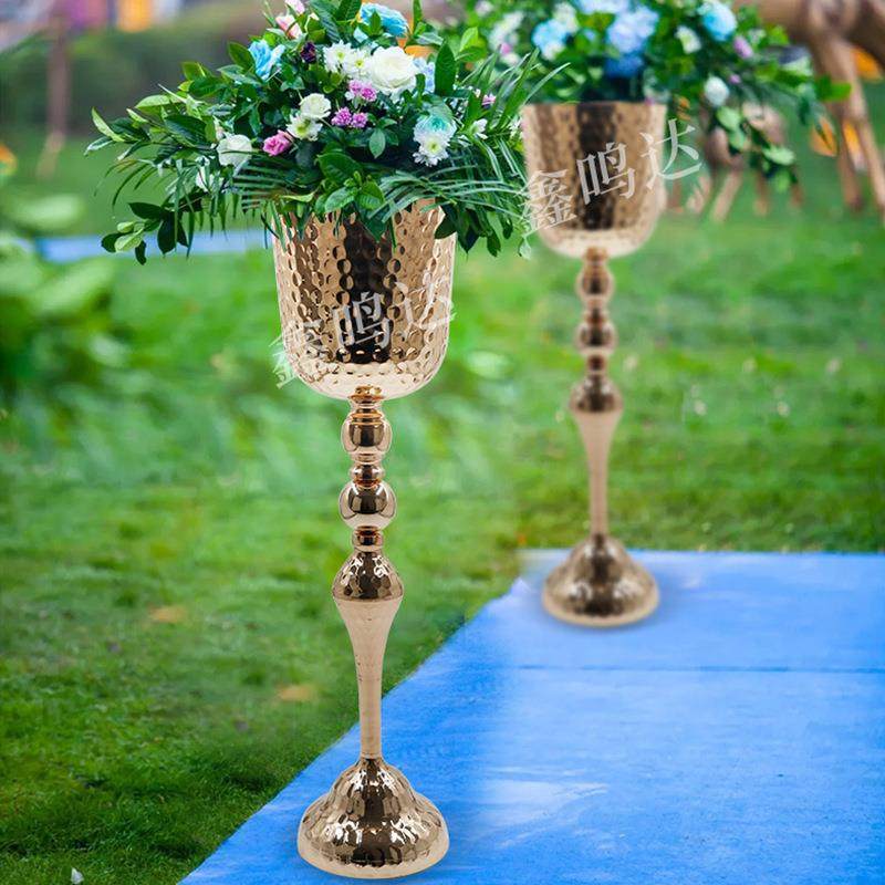 新款电镀假花花器摆件婚庆铁艺酒店婚礼插花花架路引花瓶装饰道具,淘宝优惠券,粉丝福利购,淘宝优惠卷