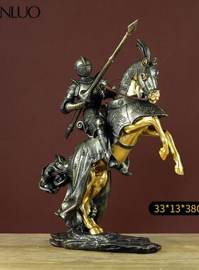 北欧轻奢皇家骑士树脂摆件创意家居客厅电视柜酒柜玄关复古摆件