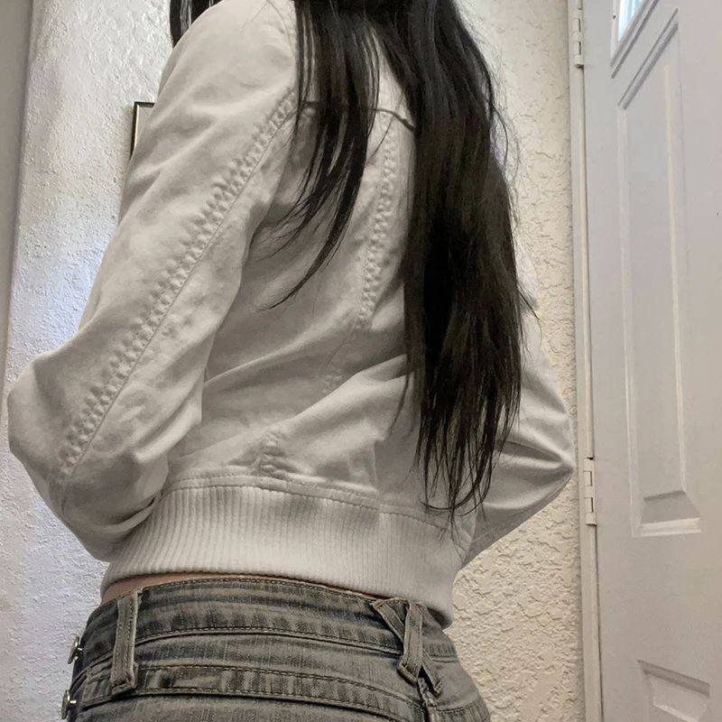 Retro long sleeved workwear jacket women复古长袖夹克衫外套女 - 图1