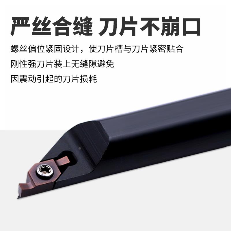 MZG小径端面内孔切槽刀SGIVFR16Q16圆弧浅槽加工刀杆VC1604R刀片 - 图1