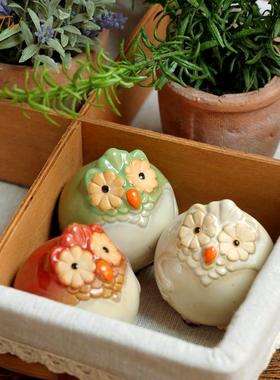 新款花园三色猫头鹰小摆件家居装饰品创意可爱室内客厅庭院软装