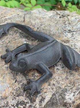 复古怀旧铸铁工艺铁艺青蛙别墅庭院家居酒店会所动物装饰品摆件