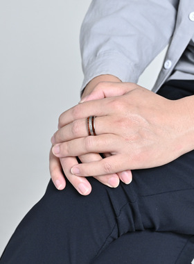 复古北欧凯尔特镶嵌木戒指