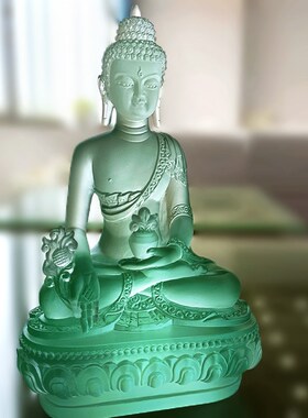 速发琉璃药师佛佛像摆厅居家客件如面供奉摆放礼佛药师光桌来