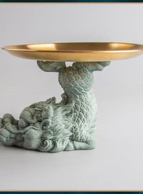 速发青砂蟾景缸假山造鱼新中式麒麟金石家居创意精品国潮桌面茶宠