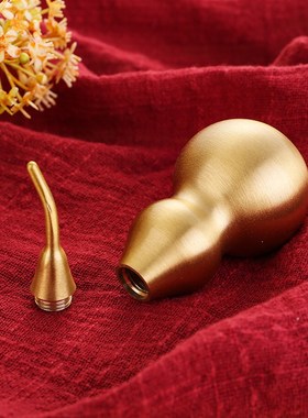 速发黄铜拉mc丝葫心葫芦装朱砂长柄歪头空芦上下开盖葫芦车载小摆