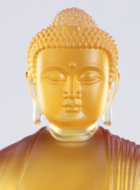 速发琉璃佛像释迦牟尼佛琉璃光如来佛坐佛花莲教家用佛供供奉摆件