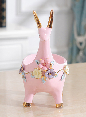 速发装饰品收居创意鹿家纳摆件门茶家用鞋柜玄关桌面口几客厅