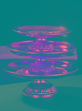 速发藏传佛用用品 合 吉祥八宝供佛水果盘金八吉祥曼扎托盘家教室