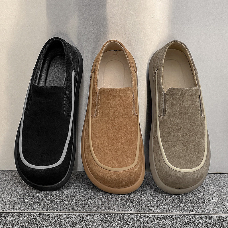 2025新款舒适乐福鞋男厚底增高一脚蹬懒人豆豆鞋休闲软底大头鞋男,淘宝优惠券,粉丝福利购,淘宝优惠卷