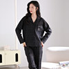 Herbal primary color pure cotton pajamas spring and autumn long-sleeved new women's simple cotton four-season universal home wear set