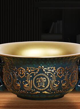 铜聚宝盆客炉摆件客厅家居xm-ryjbp办公室摆香设开业乔制迁礼品送