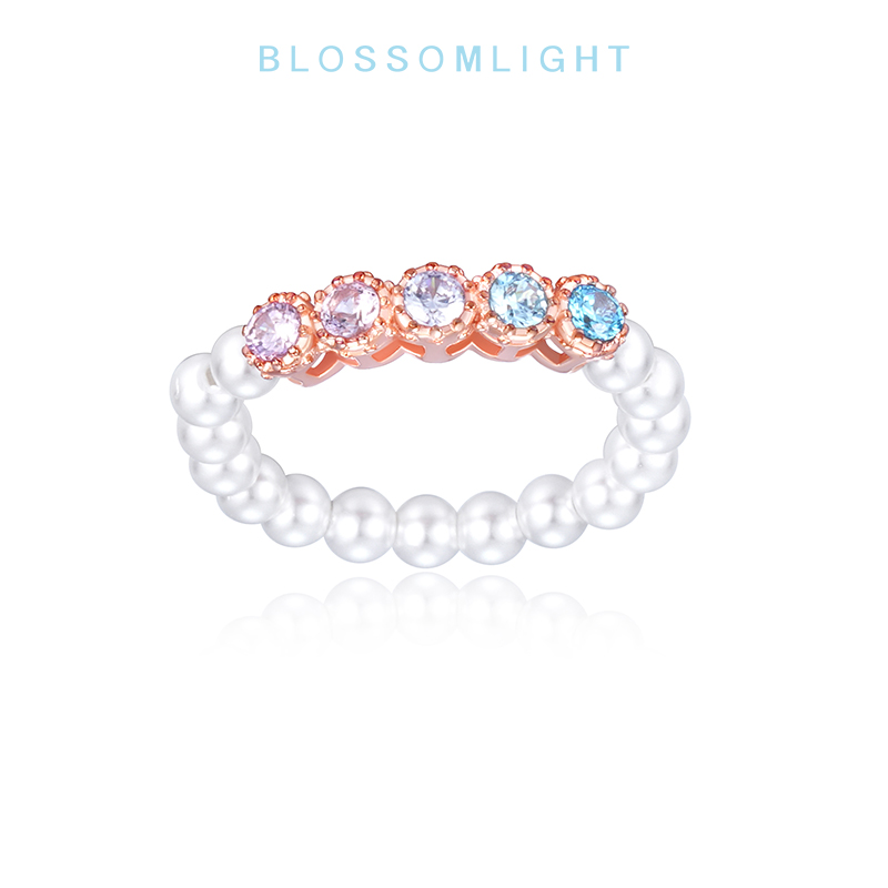 BlossomLight绮梦花园珍珠多巴胺甜美少女手饰礼物银戒指钻戒指环 - 图3