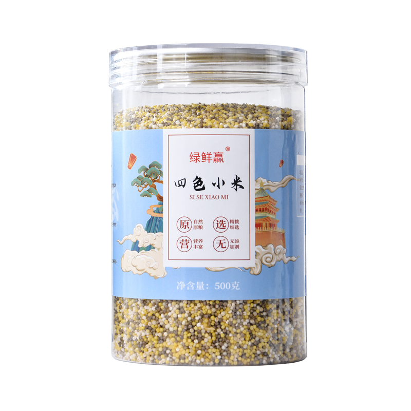 New four-color millet yellow millet white millet black millet green millet mixed grains millet porridge and rice bottled