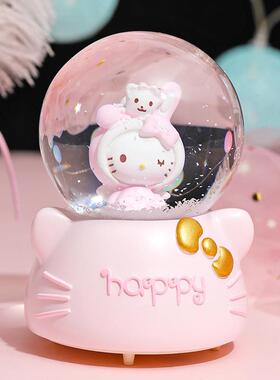 儿童水晶球音乐盒八音盒雪花女生圆球旋转梦幻公主与城堡生日礼物