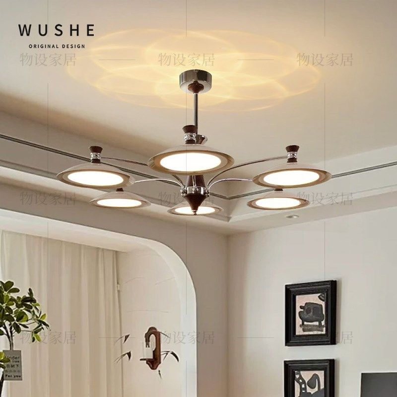中古风客厅吊灯2025新款设计师高级感法式奶油风超亮飞碟大厅主灯,淘宝优惠券,粉丝福利购,淘宝优惠卷